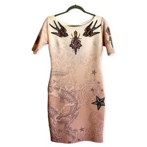 Laser Cut Beaded Cocktail Dress